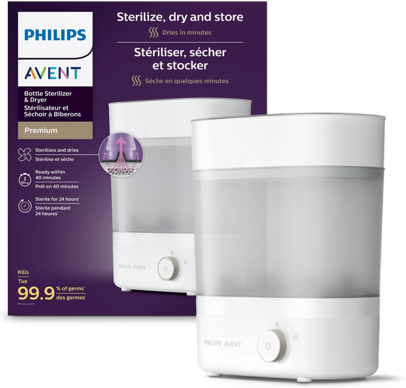 AVENT Philips Premium Baby Bottle Sterilizer with Dryer, SCF293/00