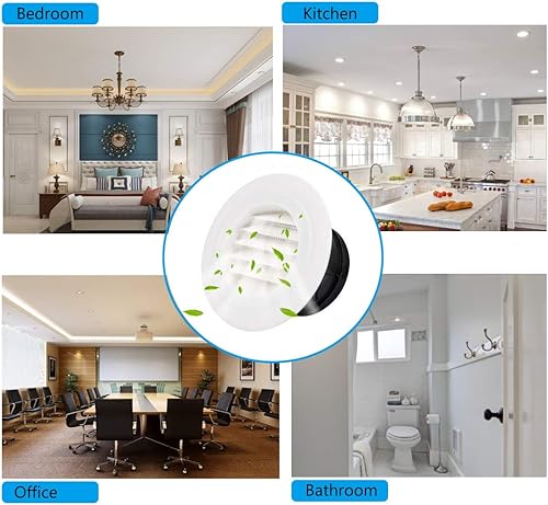 Miniatura 7 de SDTC Tech Cubierta de rejilla de rejilla de ventilación de aire redonda de 3 pulgadas con malla de pantalla incorporada, ventilación de escape de