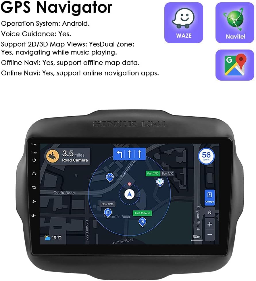 Image displaying the GPS navigation interface with map data