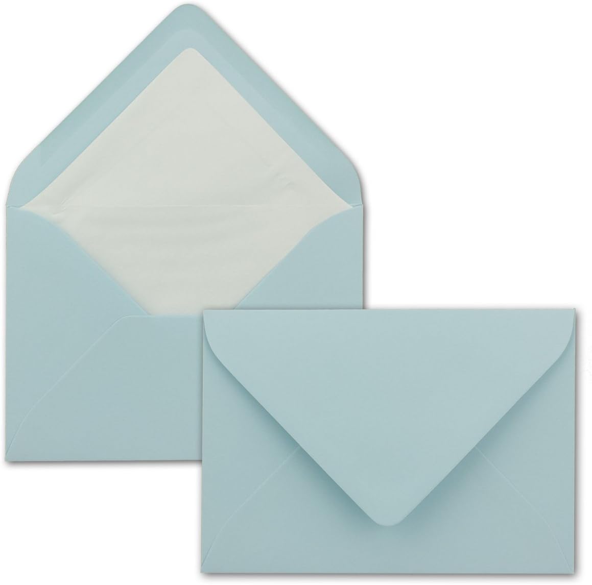 Neuser FarbenFroh Envelopes B6 176 x 125 mm, Wet Sealing, Coloured with White Inner Lining, Gesamtparent 50 Umschläge light blue