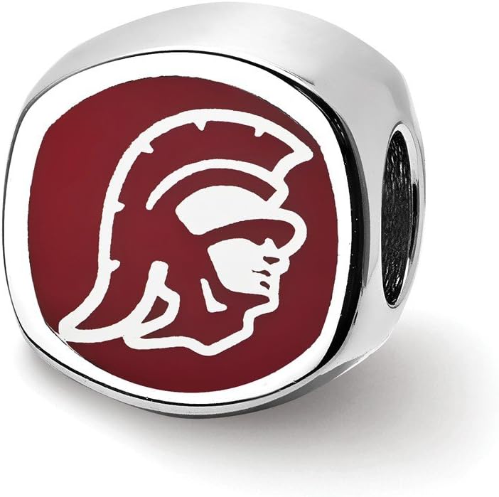 LogoArt Logo Art Sterling Silver USC Trojans Trojan Head Enameled Bead