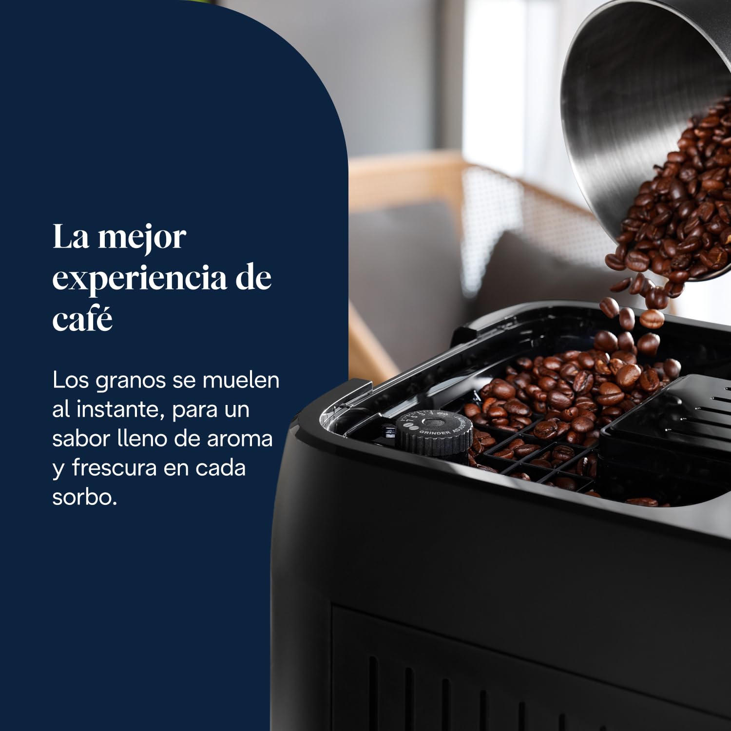 De’Longhi Magnifica Plus– Perfetto Cafetera Superautomática, LatteCrema Jarra de leche automática, 18 Bebidas One-Touch, Pantalla Táctil a Color, Plata y Negro (ECAM322.70.SB)