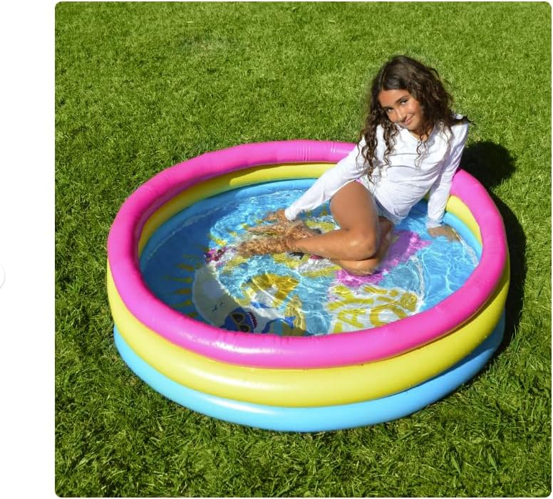 3-Ring Inflatable Swimming Pool, Portable Pool for Summer Play (Ages 2+)
