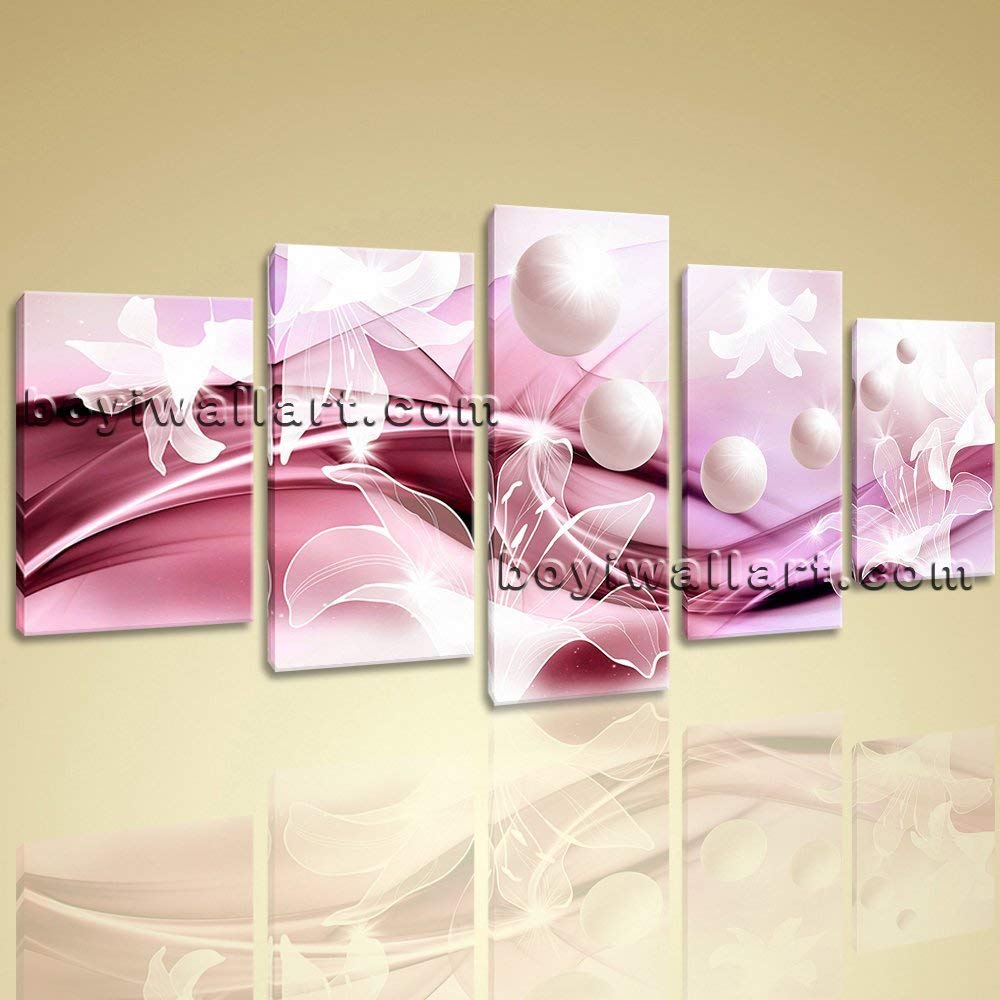 Large Elegant Abstract Canvas Wall Art Modern Painting On 5