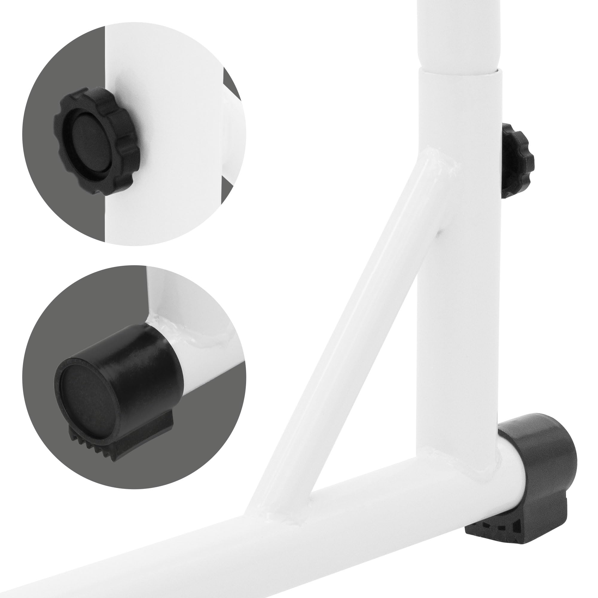 ECD Germany Châssis de Fauteuil Suspendu 208 cm Blanc en Métal Charge Max. 120 kg Cadre Chaise Suspendue Indépendant Soutien Hamac Siège Accrocher Balancelle Support de Fauteuil Chaise à œufs Jardin