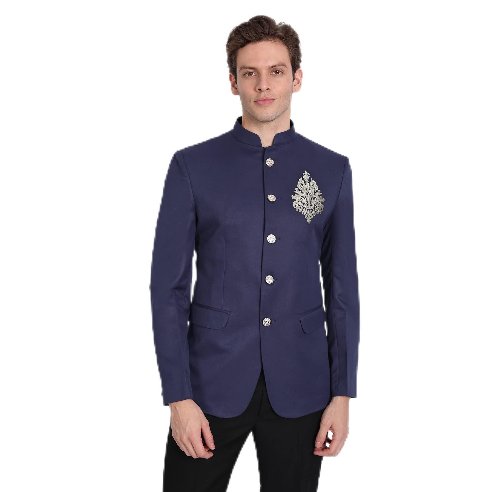trulyfeb Stylish BANDGALA Blue Blazer for Mens-picture-25
