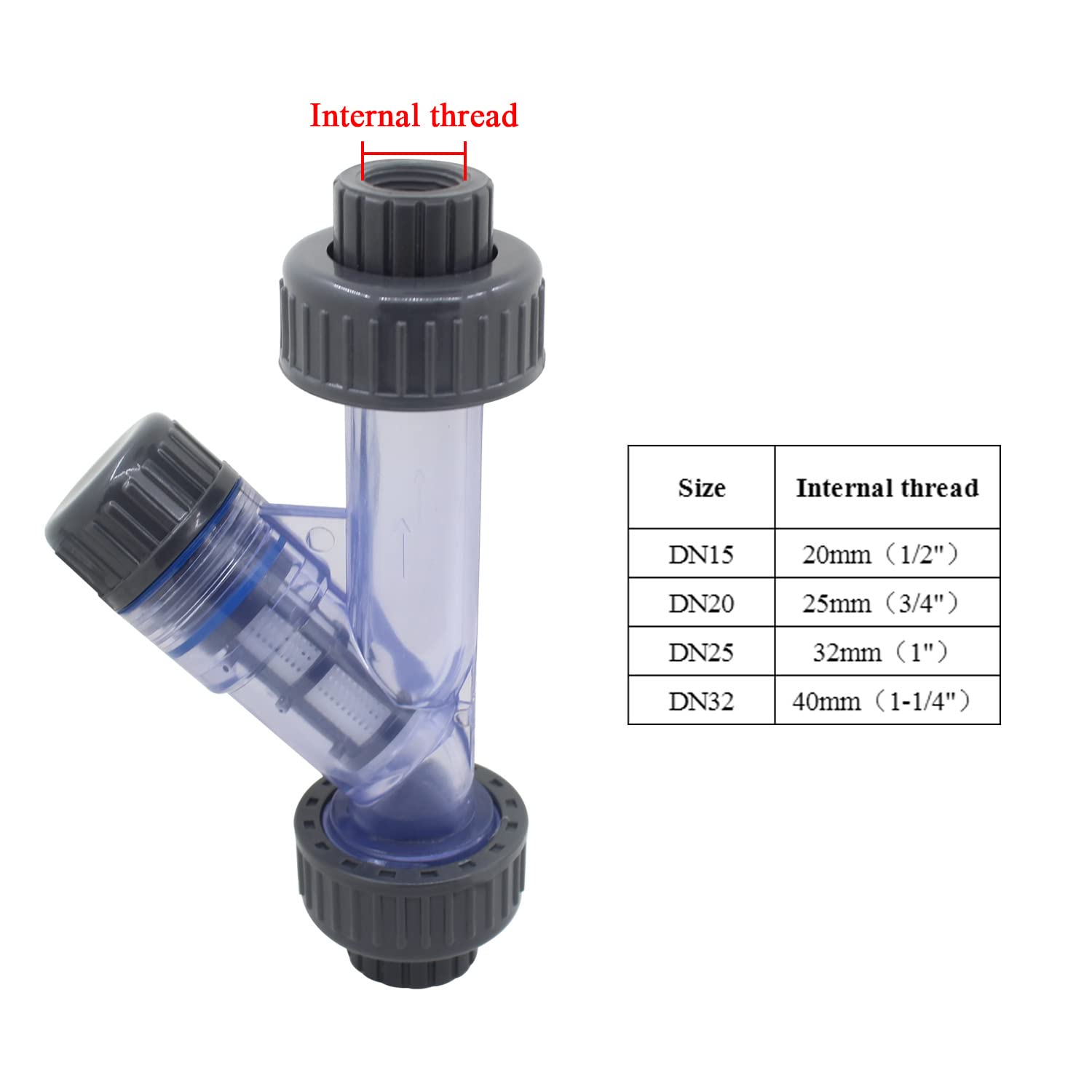 Filtro de Malla para riego por Goteo Filtro Bomba riego tuberia PVC Tipo y para sedimentos agrícola jardín Bomba Estanque (1 Pulgada Hembra)