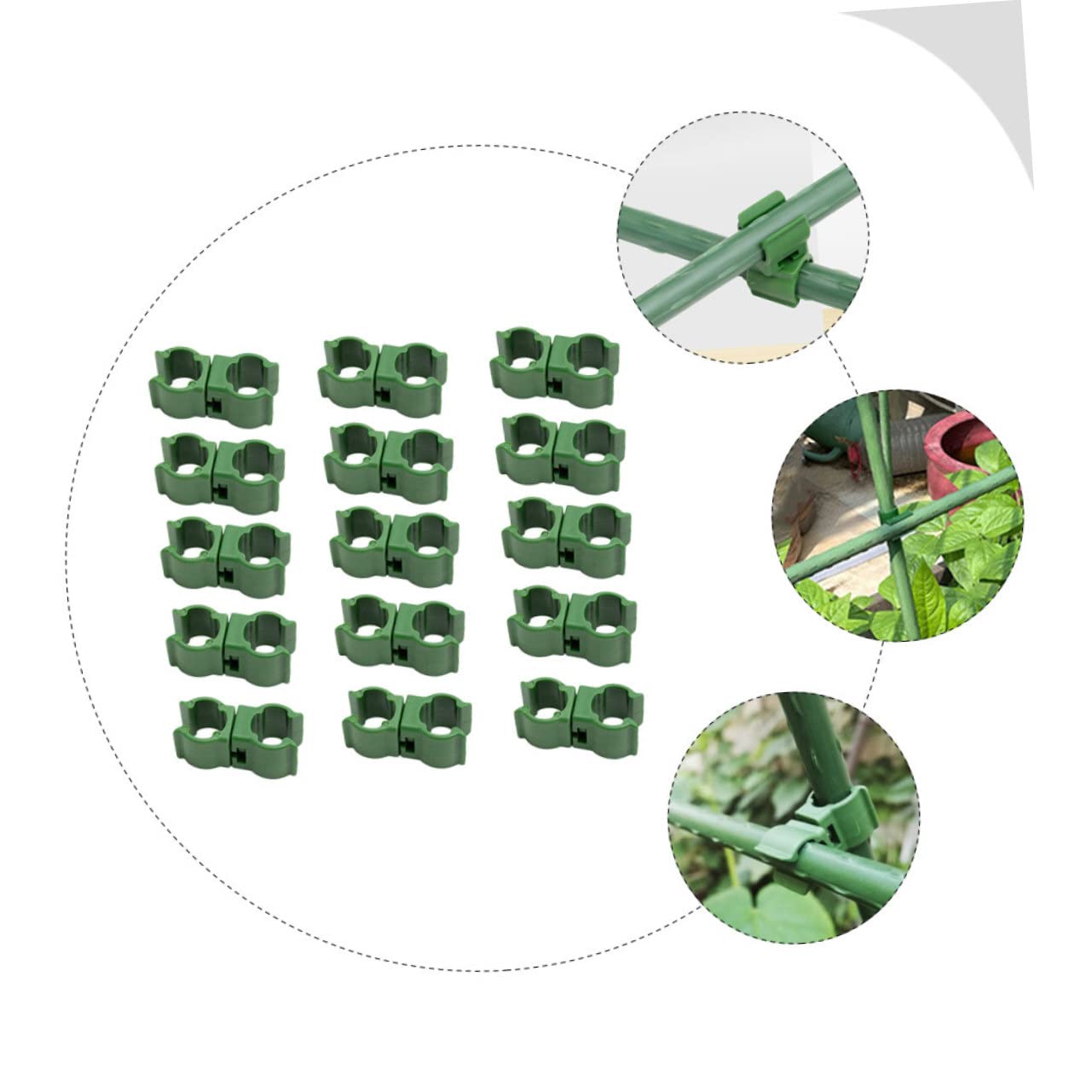 5 Sets Verstellbare Pflanzenstecker-Clips Rattan-kunststoffschnalle Unverzichtbar Für Obstgärten Gewächshäuser 50 Stück * 5