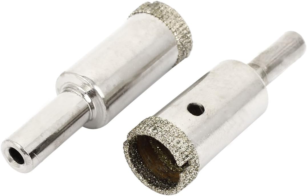 2 Pcs Drill Bits 15mm Dia Straight Shank Diamond Glass Hole Boring Drill Bits Saw Cutter