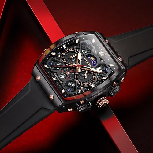 Miniatura 7 de OLEVS Mens Watches Stylish Chronograph Waterproof Luminous Silicon Strap Multifunction Watches for Men Business White Men Wrist Watch