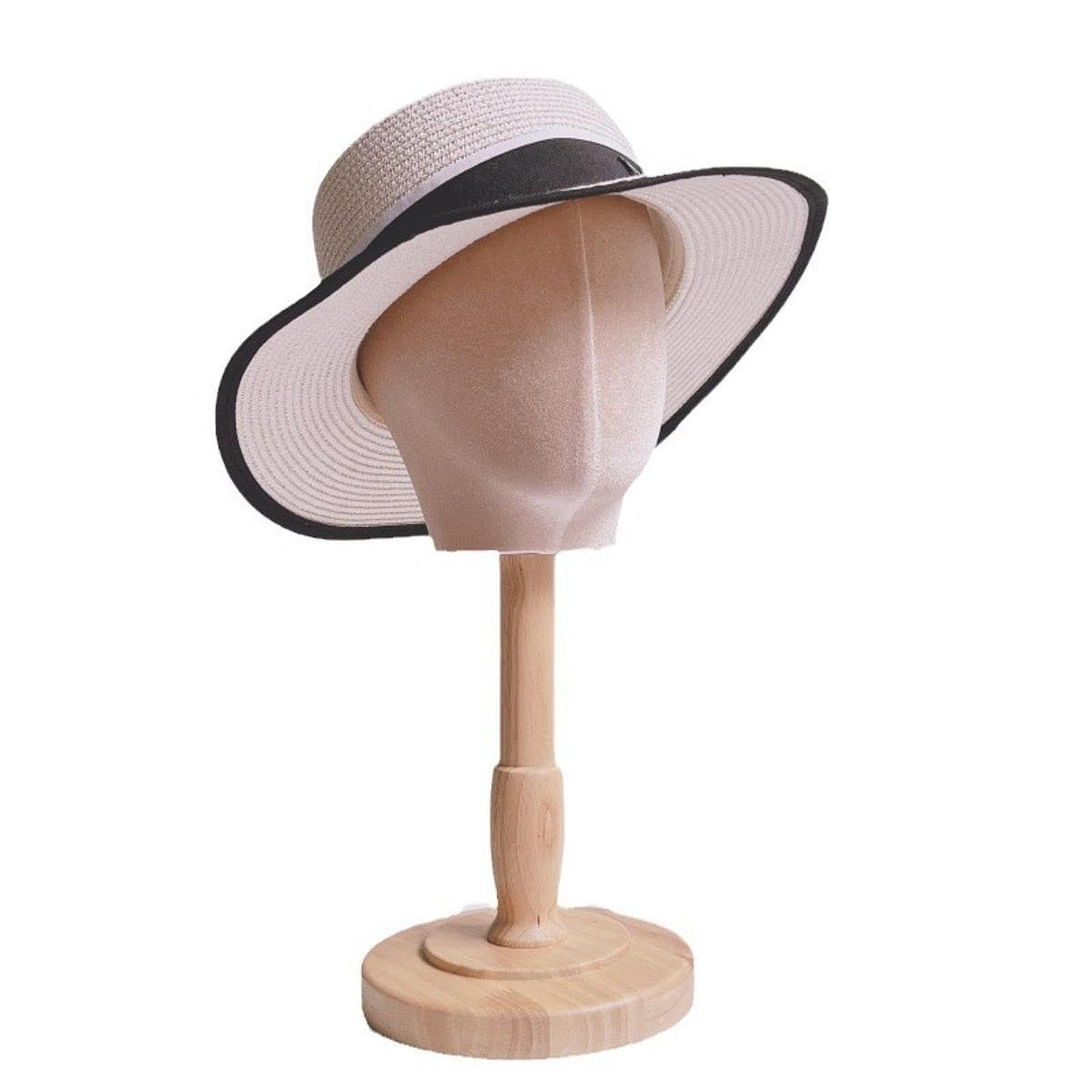 Manichino Testa Porta Cappelli Espositore Supporto Parrucche Regolabile Struttura in Pp Tessuto E Legno Superficie Liscia Leggero Adatto per Salone Ca, Medio