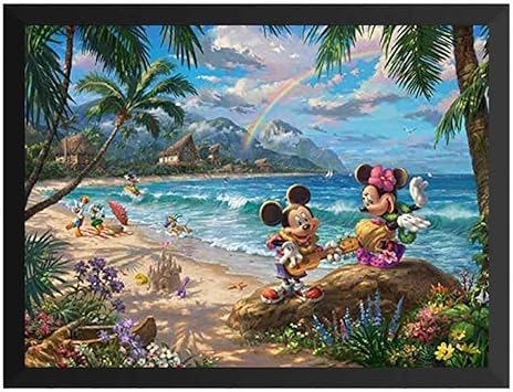 人気カラー再販 ディズニー 絵画 ハワイアンバケーション ミッキー ミニー 超人気の