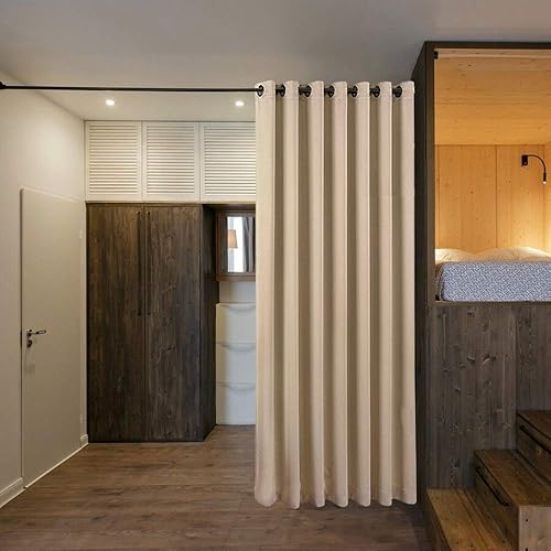 Vista 236 de NICETOWN - Cortina divisora que reduce el ruido para loft, habitación, sótano, hospital, clínica, laboratorio, cubículo, pantalla de privacidad