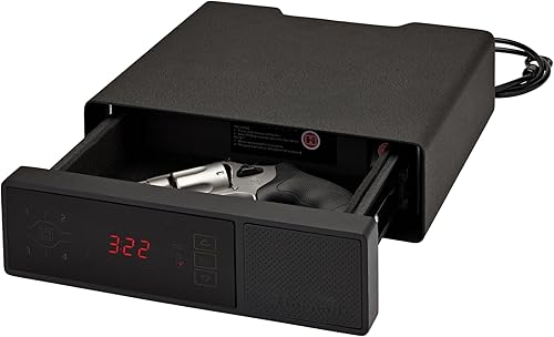 Hornady Protector de noche rápido – Caja fuerte para pistola de noche con lector RFID, reloj, puertos USB – Seguro RFID para entrada rápida y