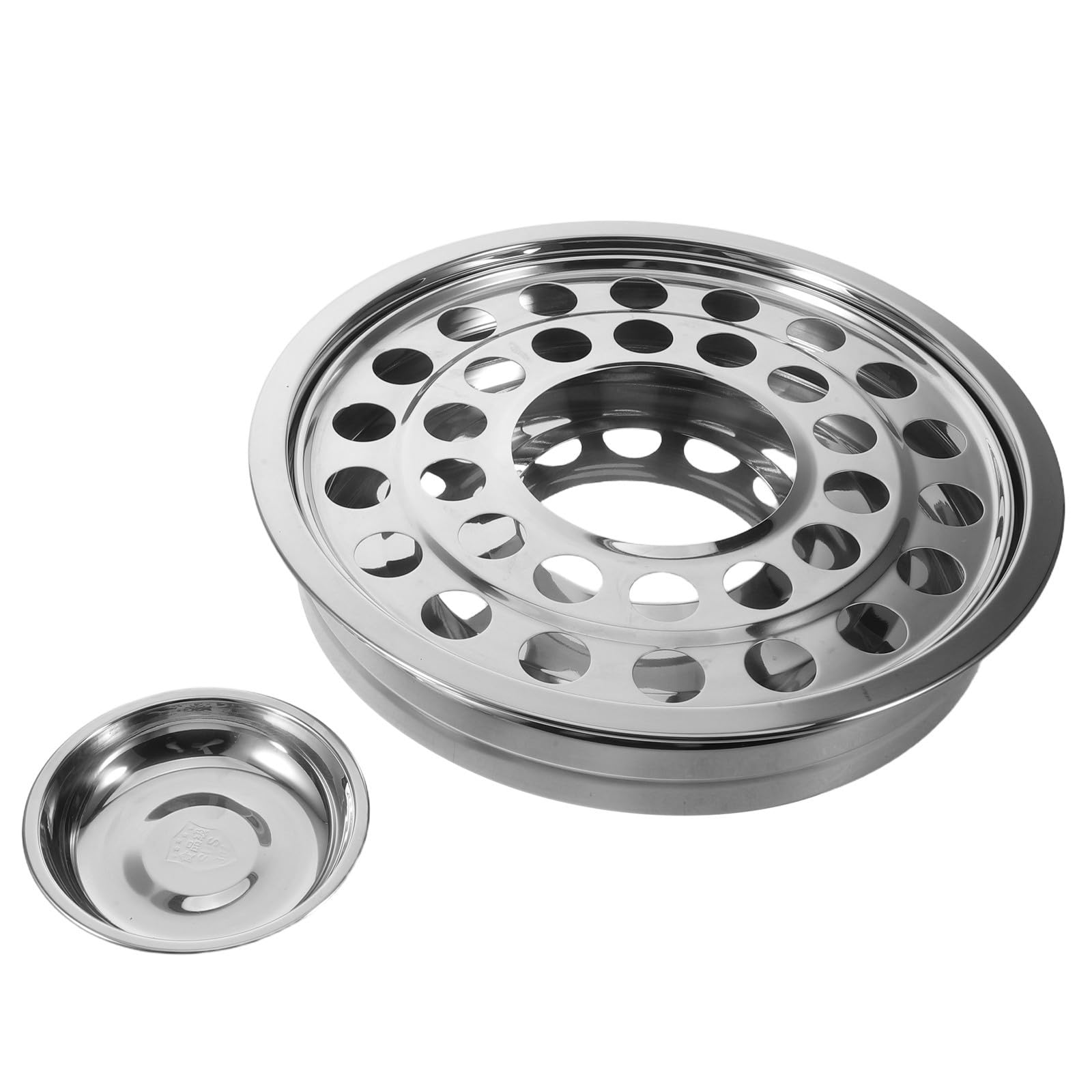 jojofuny Vassoio per Santa Cena in Acciaio Inossidabile Argento, Capienza 32 Bicchieri, Design Rotondo Leggero e Adatto per Alimenti, per Celebrazioni Religiose e Feste