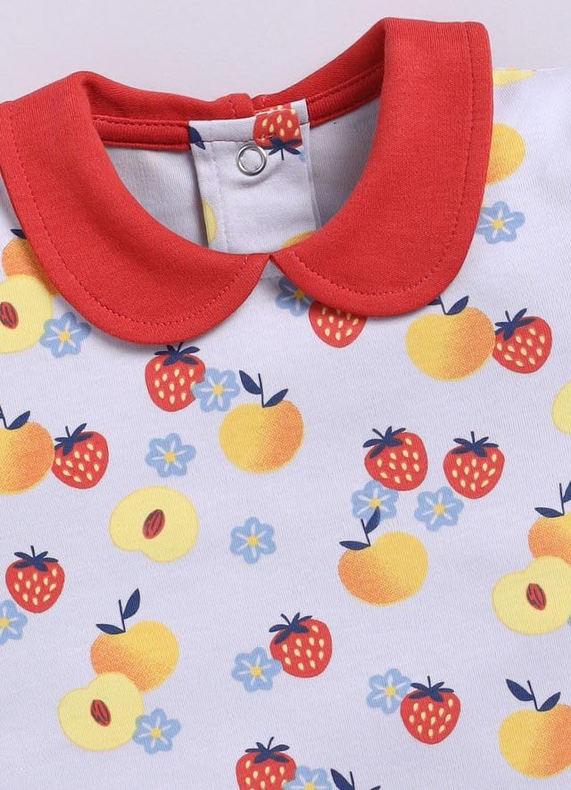 Image of Baby Girls 100% Cotton Printed Half Sleeve T-shirt & Short Summer Clothing Sets (Pack Of 2)