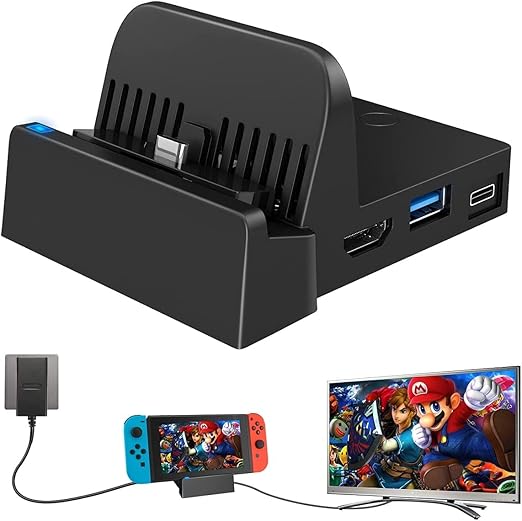 Docking Station for Nintendo Switch/ Switch OLED, Portable Charging Stand 4K HDMI TV Adapter