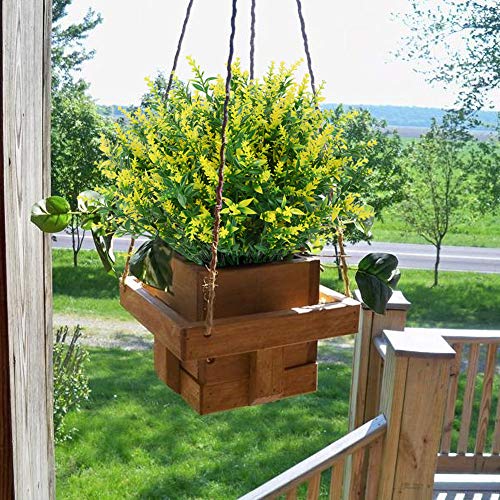 Greenrain 8 Bundles Artificial Lavender Flowers Outdoor Fake Flowers For Decoration Uv Resistant No Fade Faux Plastic Plants Garden Porch Window Box Décor (Yellow) #TOP7