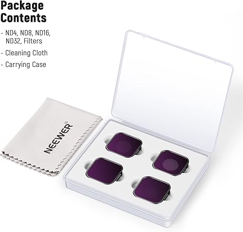 Miniatura 8 de NEEWER Paquete de 4 filtros de lente ND compatibles con GoPro Hero 11 10 9, ND4ND8ND16ND32 filtros de lente de densidad neutra multicapa, vidrio