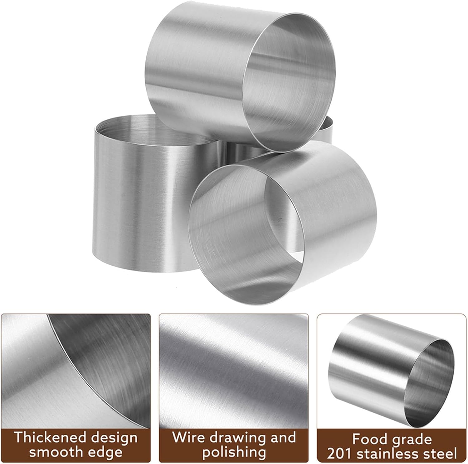SHINEOFI 12pcs Small round Mousse Cake Rings 5x5x5cm Stainless Steel DIY Baking Mold Kitchen Bakeware for Home Dessert Making