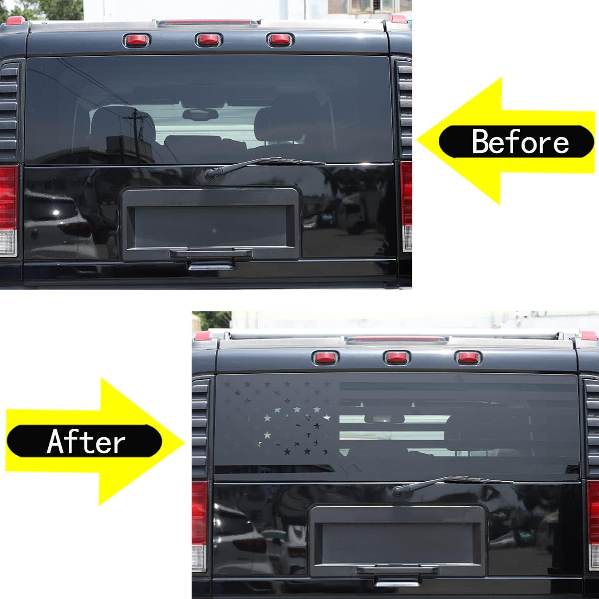 American Flag Rear Window Decal Sticker fit for Hummer H2 2003-2009 (US Flag)