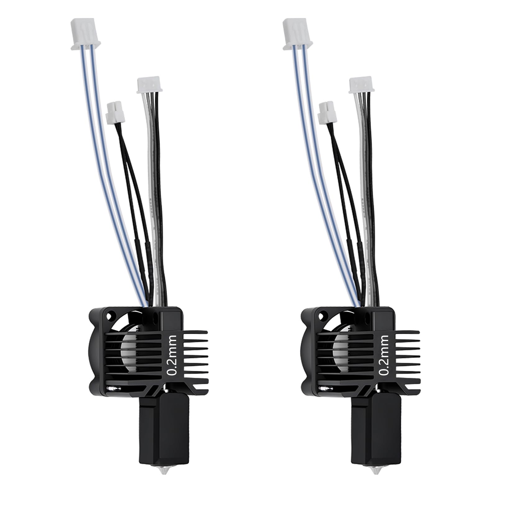2 sztuki 0,2 mm X1 X1C Hotend, kompletnie zmontowana głowica drukująca Hotend z hartowanej stali z ceramicznym elementem grzejnym, termistor, zamiennik Hotend do drukarki 3D Bambu Lab X1/X1C