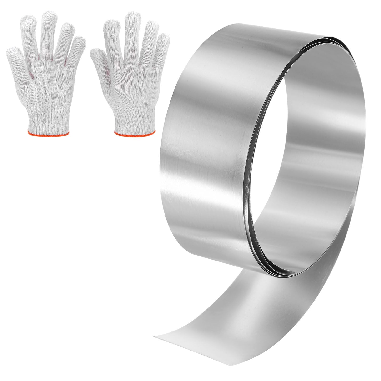 sourcing map Aluminum Flashing Roll, 2" x 6.56ft Roof Flashing Metal Strip Sheet Roll 0.2mm Thick with Gloves for House Repair Sealing Window Door โ image 1