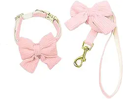 Coleira de veludo cotelê, coleira de cachorro com fivela de metal ajustável para cães pequenos e médios