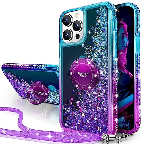 Silverback for iPhone 15 Pro Case with Ring Stand, Purple