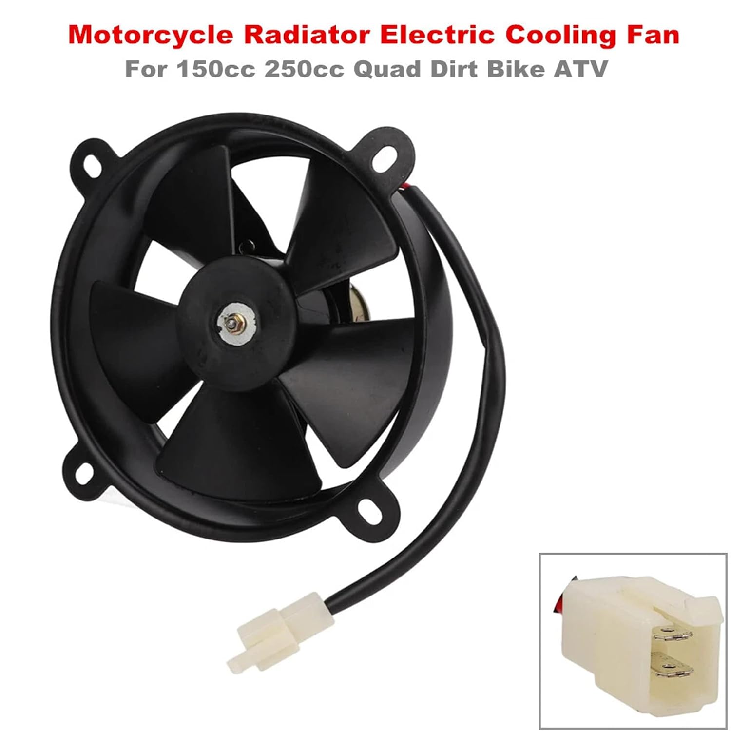 6 Inch Universal Electric Radiator Cooling Fan 12V for 150cc-250cc ATV Dirt Bike Quad Go Kart Buggy - Black ABS 155mm Mounting Holes Replacement