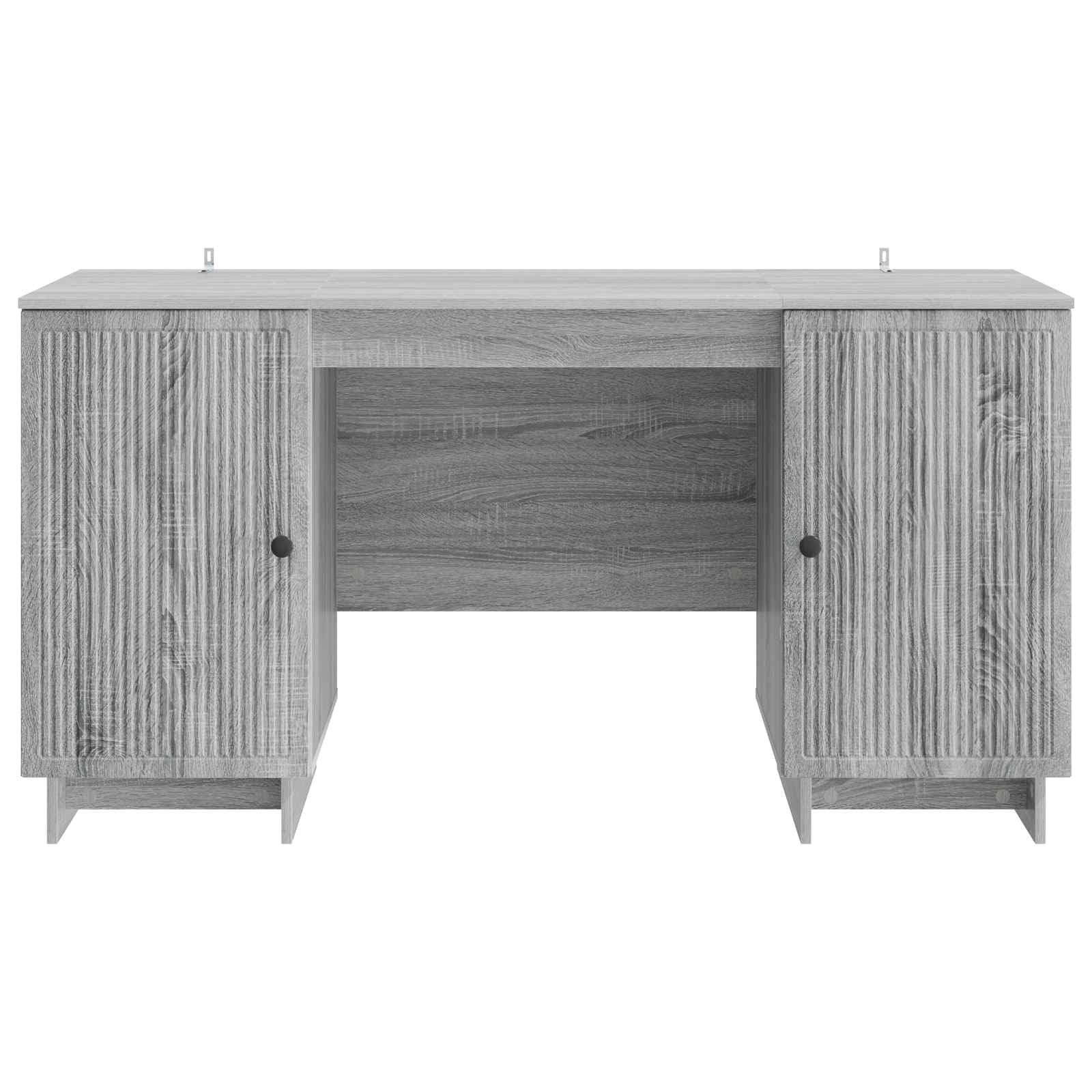 Szare biurko Sonoma z materiału drewnopochodnego, 142,5 x 50 x 75 cm, z miejscem do przechowywania, do komputera, pracy, laptopa, biura domowego i pokoju młodzieżowego