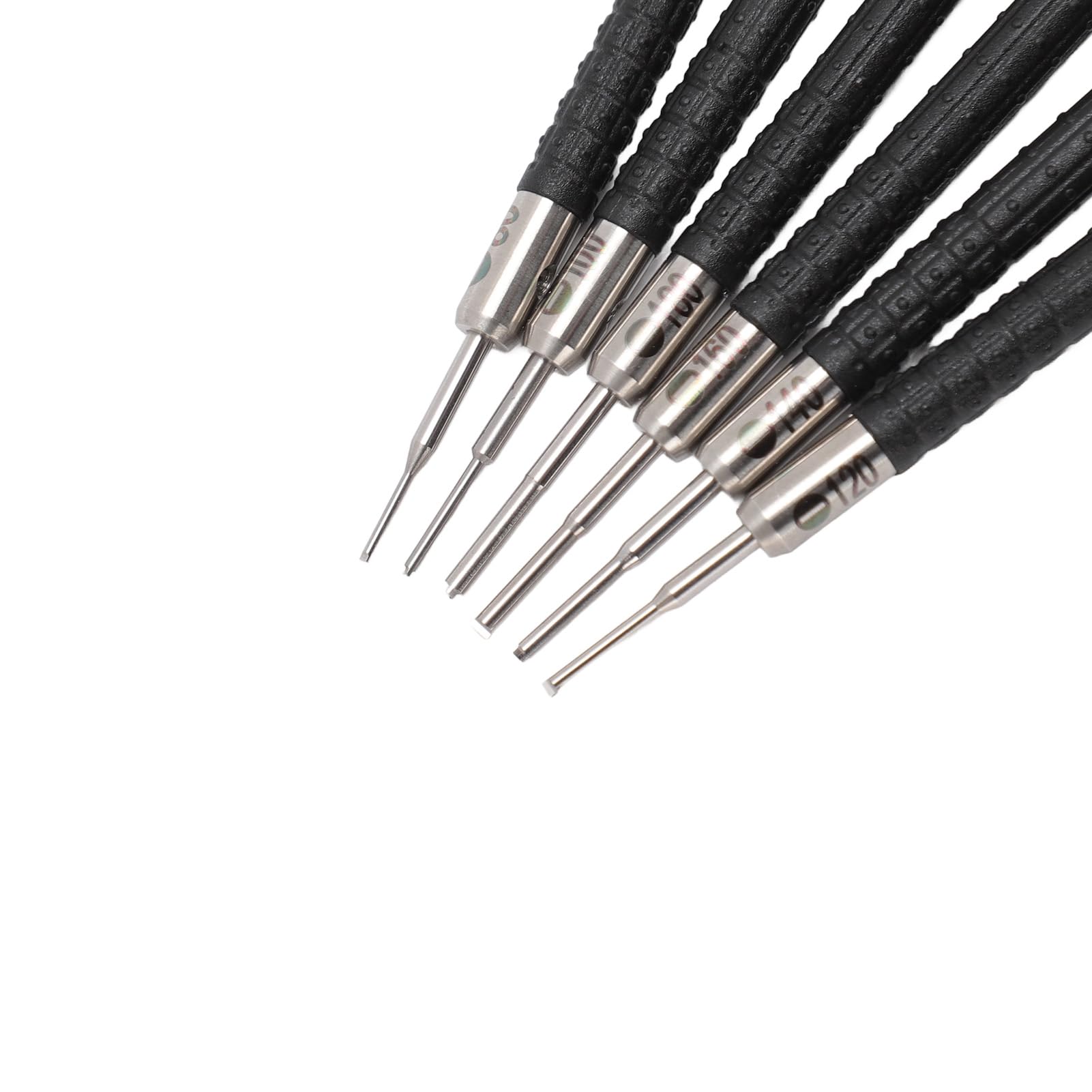 BRRNOO Zestaw 6 Wkrętaków Precyzyjnych, Płaskich 0,8 Mm do 1,8 Mm z 6 Dodatkowymi Wymiennymi Końcówkami i Pudełkiem do Przechowywania, do Naprawy Zegarków, Biżuterii, Okularów,