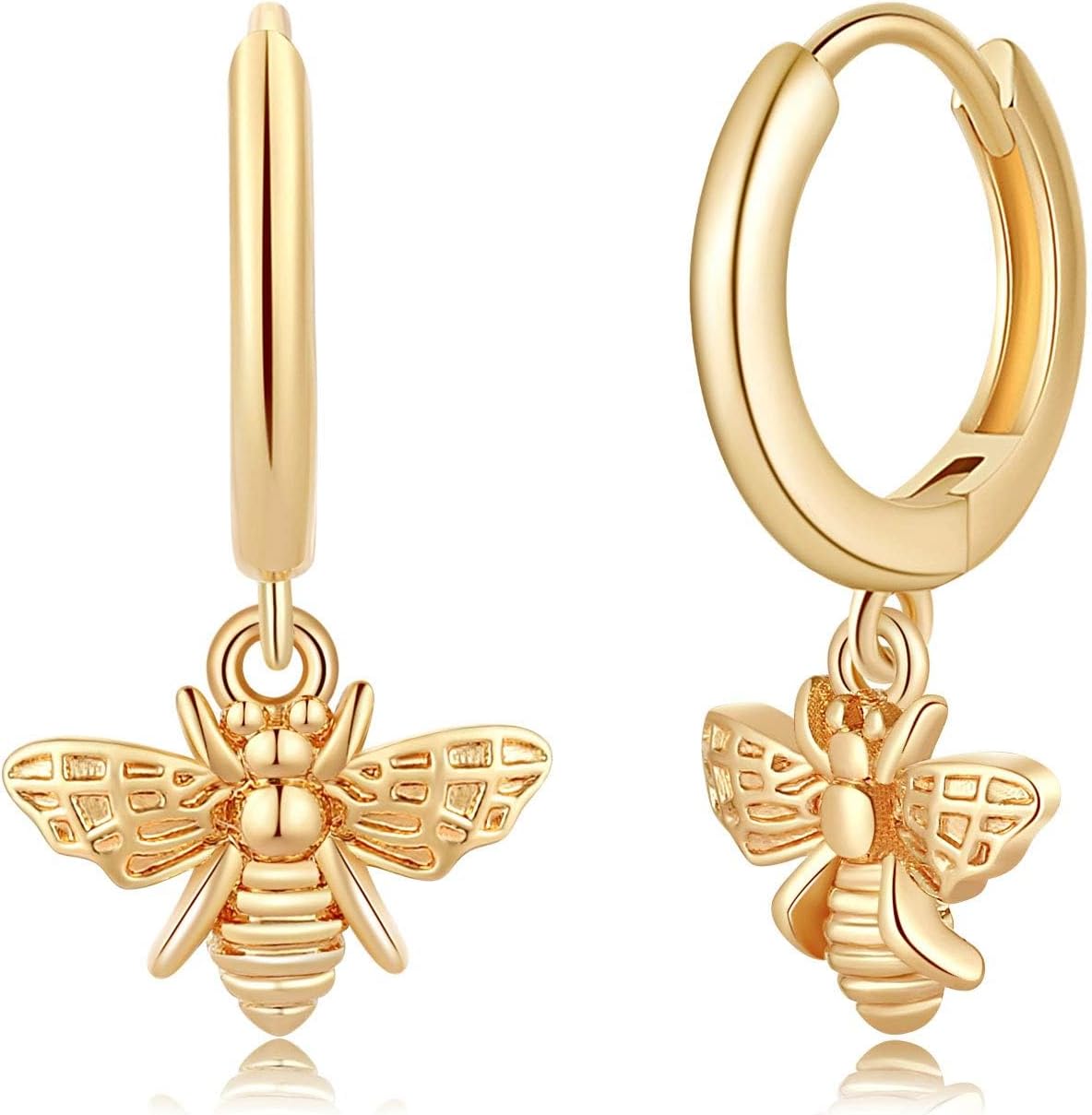 Huggie Hoop Earrings for Women, S925 Sterling Silver Post Butterfly Bar Evil Eye Hoop Huggie Earrings for Women, Hypoallergenic 14K Gold Plated CZ Butterfly Rainbow Stud Earrings for Girls