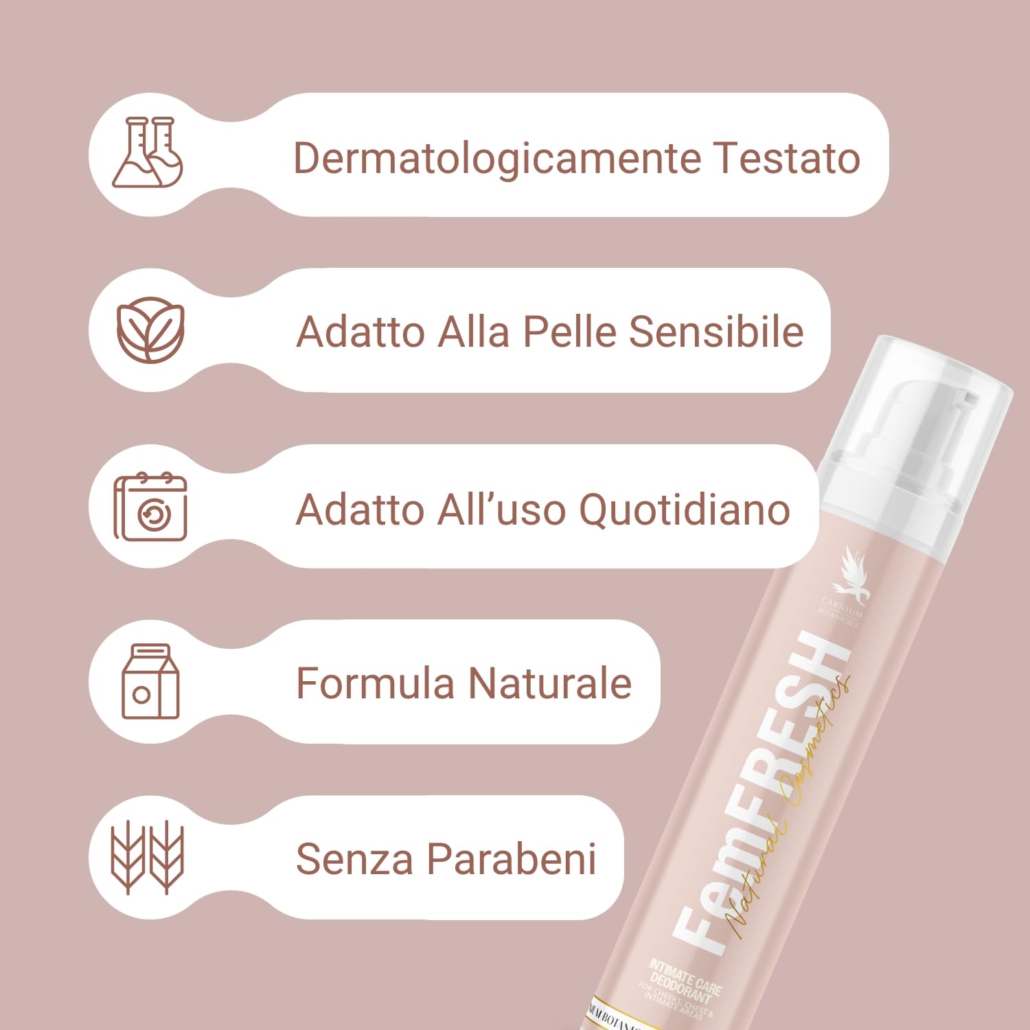 Carnium Botanicals FemFRESH – Crema Lenitiva, 50ml | Igiene Intima Donna, Acido Ialuronico, Niacinamide, Aloe Vera, Crema Post Depilazione, Idratante e Delicata