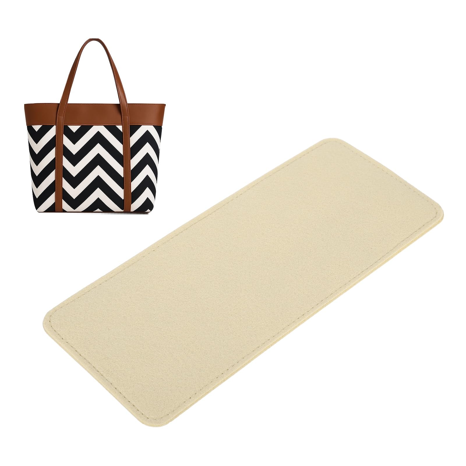 sourcing map Felt Base Shaper, 12.01x5.12" Bag Bottom Insert Base Shaper Pad Chemical Fiber Felt Purse Liner for Handbag Tote Bag Backpack, Beige