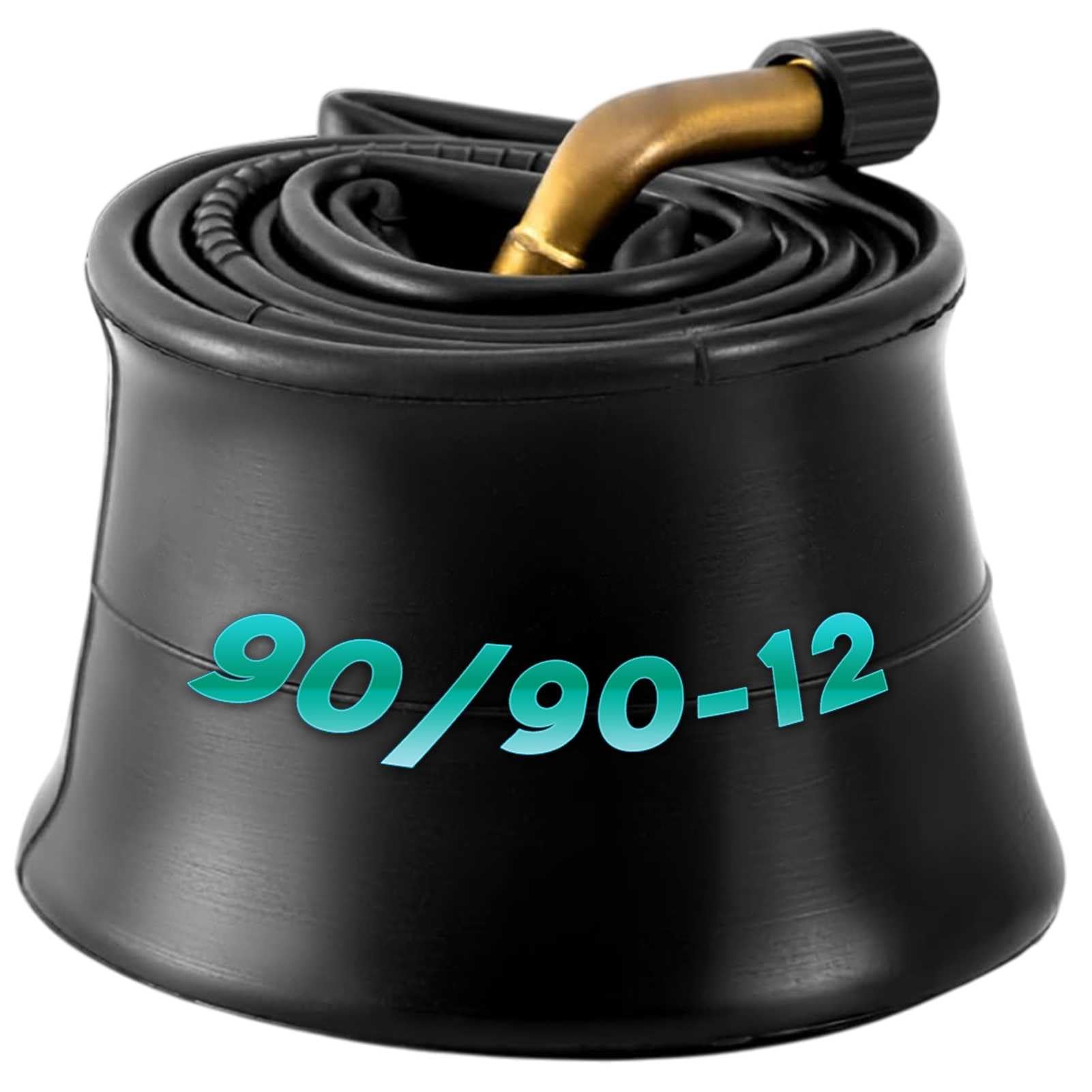 90/90-12 Tube with Bent Valve for Scooter 90 90 12 Inner Tube Thickened Design, Butyl Rubber