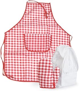 Egmont Toys- Delantal, manopla y gorro cocinero, Color rojo y blanco (E509002)