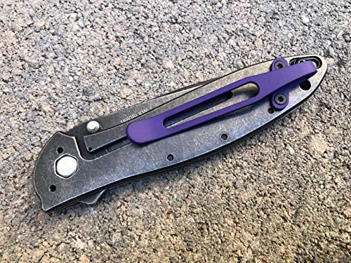 Flat Purple Titanium Deep Carry Pocket Clip Made For Kershaw Leek 1660PUR Knife image 2