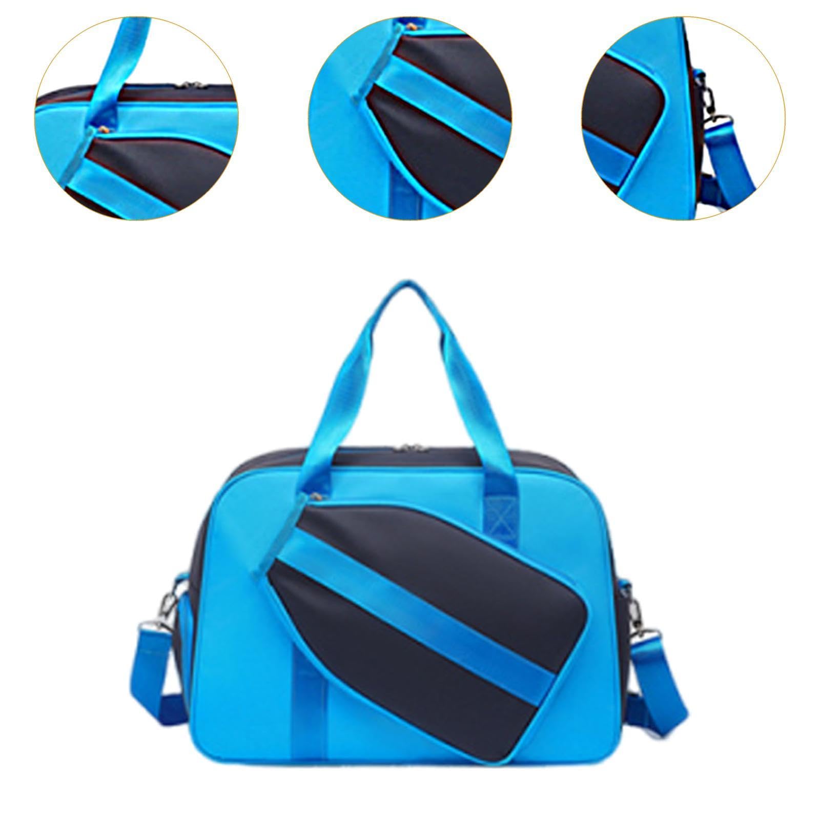 rockible Pickleball Bag Sport Tote for Men Women with Shoulder Strap and Zipper Portable Shoulder Bag Stylish for Racquet Badminton, Blue