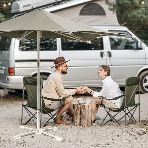 Miniatura 8 de Soporte portátil plegable para sombrilla de playa, soporte portátil para sombrilla de patio, tamaño de anclaje de sombrilla para exteriores, más
