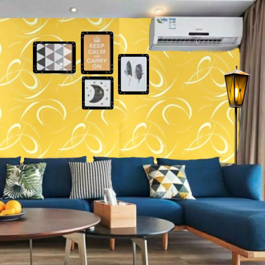 S.R.Collection 400X45 CM Yellow Stylish Ribbon SELF Adhesive Wallpaper for Bedroom Kitchen Hall Peel and Stick Vinyl WALLPAPER-18 SQFT Approx (B0CDGJWHXJ) Amazon Price History, Amazon Price Tracker