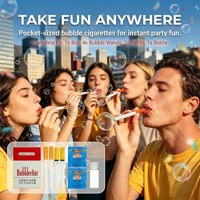Image of Bubble Cigarette Pack,Box Bubble Toy,Funny Mini Bubble Blower Stick Toy for Relaxation Party Gift