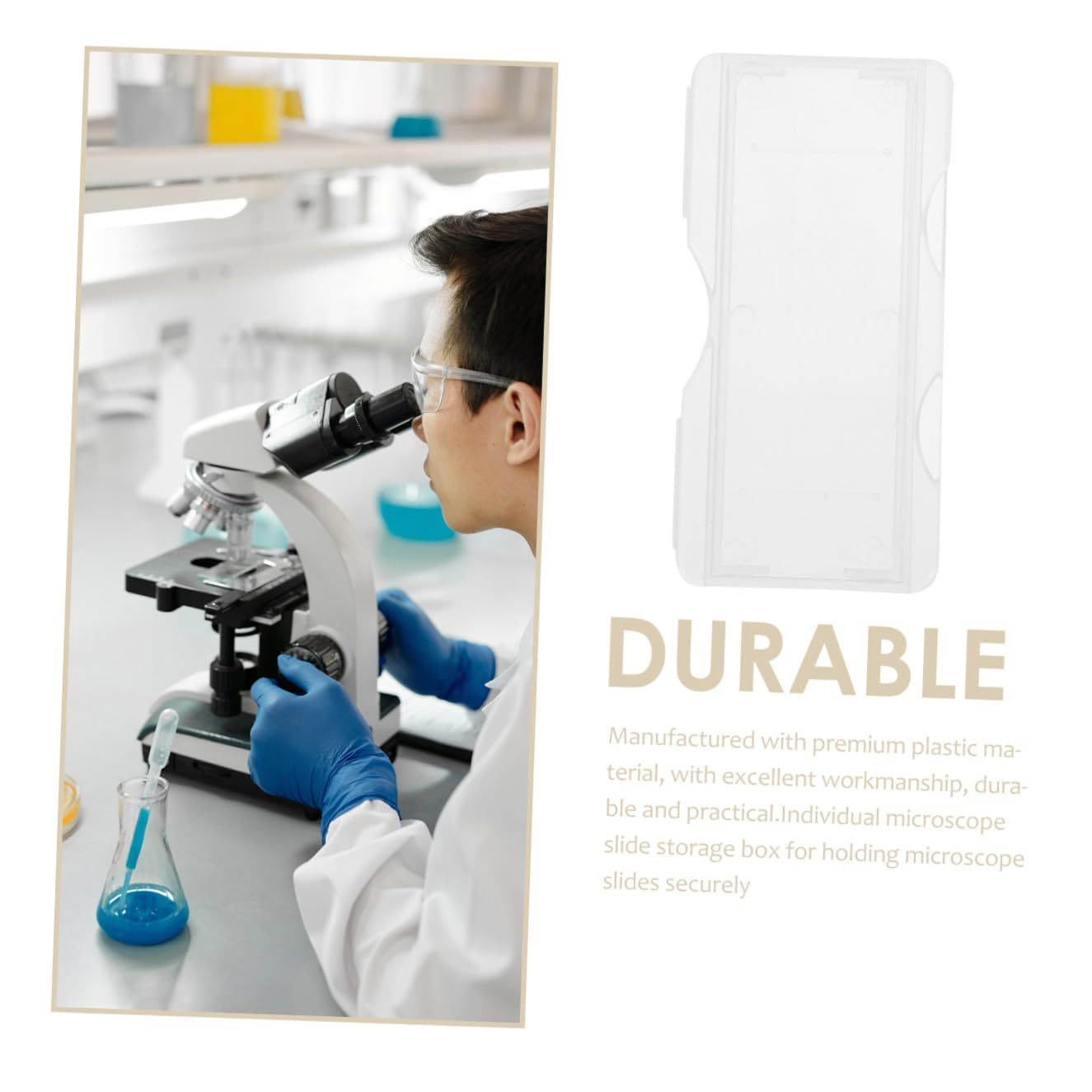 SHINEOFI Boîte de Rangement Plastique Matériau Pp Fermeture Sécurisée 100pcs Différentes Couleurs pour Lames de Microscope Microscopie en Laboratoire
