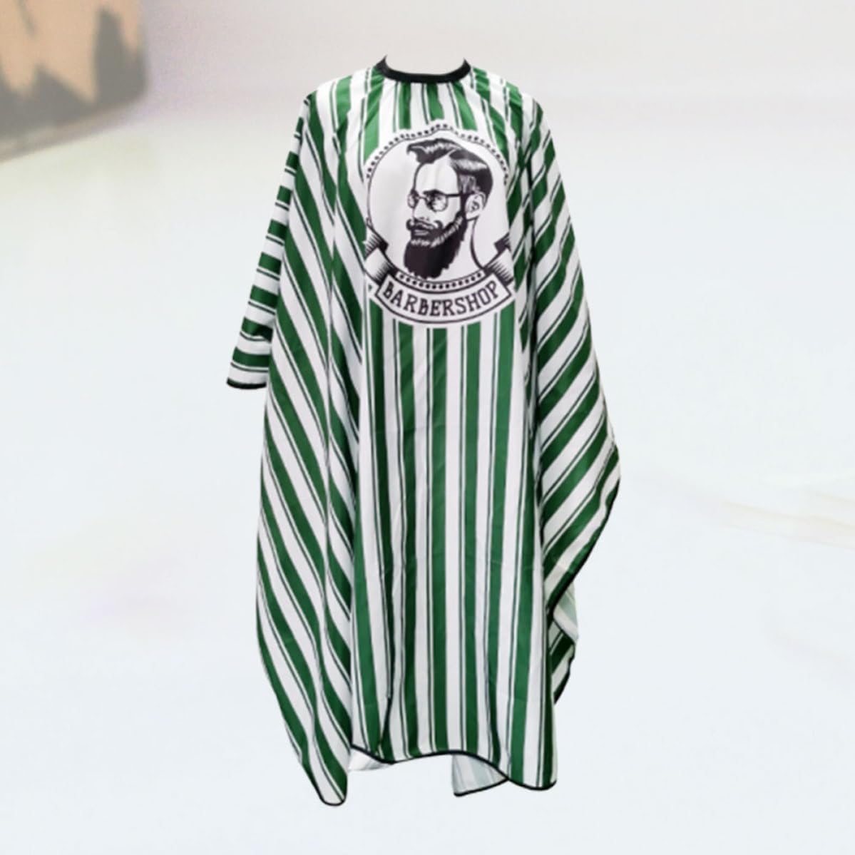 Waterproof Hair Salon Cape for Hairdressing Cloth with Quick Dry Polyester Material Protect Neck and Clothes Vintage Green Stripe Hair Styling Apron and Shop Use