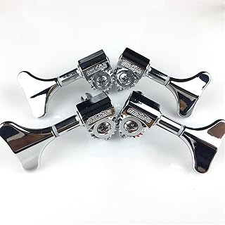 NEW Electric Bass Guitar Machine Heads Tuners Guitar Tuning Pegs Open Gear Chrome Silver Guitar Machine Heads (Color : Silver 3R3L)
