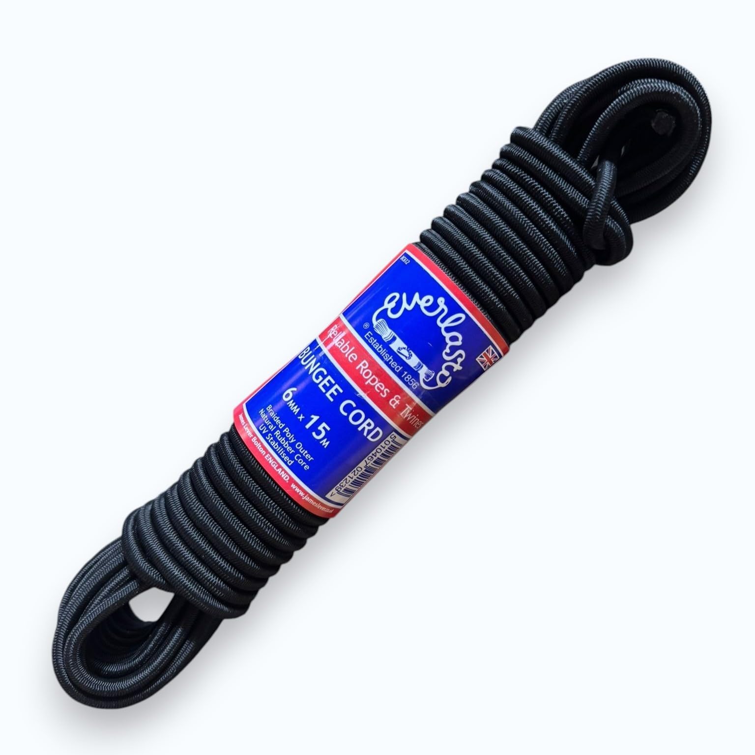 Everlasto 'Lastoflex' Elastic Shock Bungee Cord Rope Black 6mm x 15M