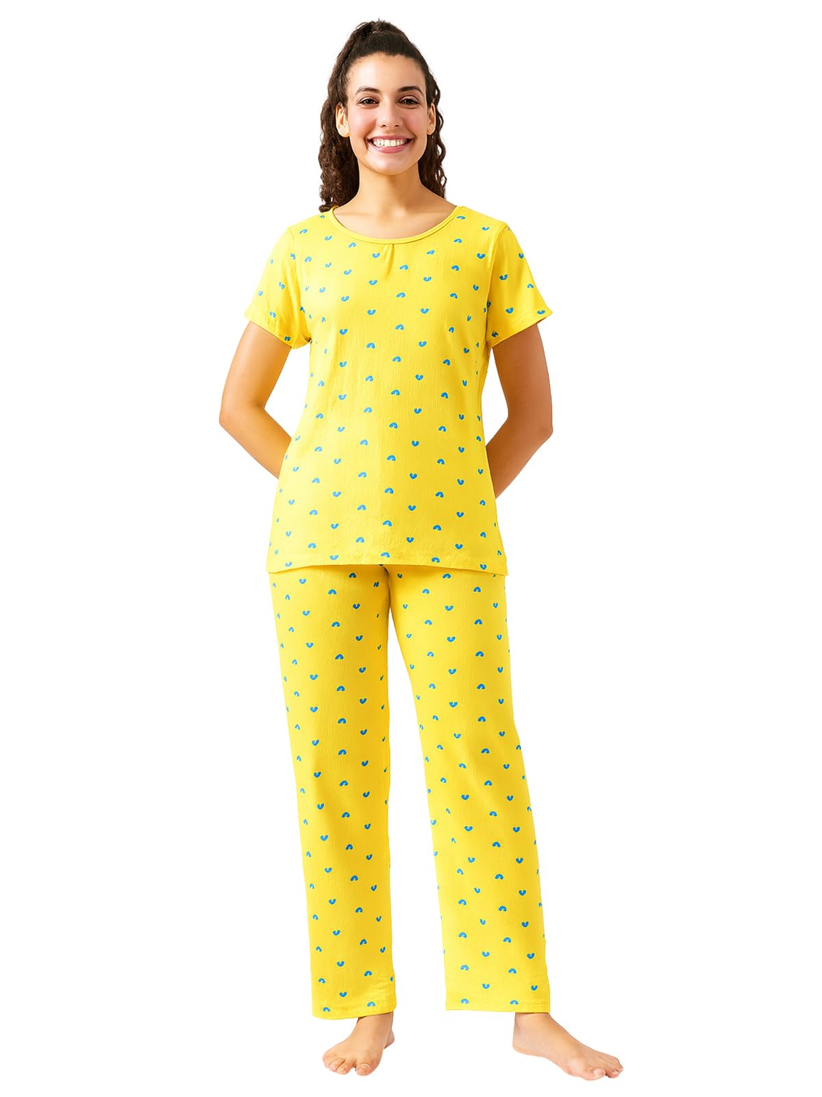 Women Cotton Blend Pajama Set-image-17