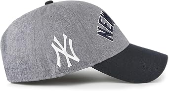 47 Brand Men's MLB MVP Cap Hat, One-Size Granite Script Snapback Charcoal