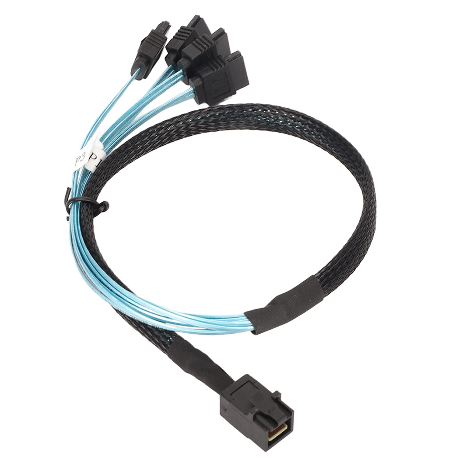Mini SAS HD SFF 8643 to 4 Sata 3.0 Cable, Target Hard Disk 12Gbps Data Server Raid Cable, SFF-8643 for Controller, 4 Sata Connect to Hard Drive, 1M/0.5M (0.5m/19.7in)