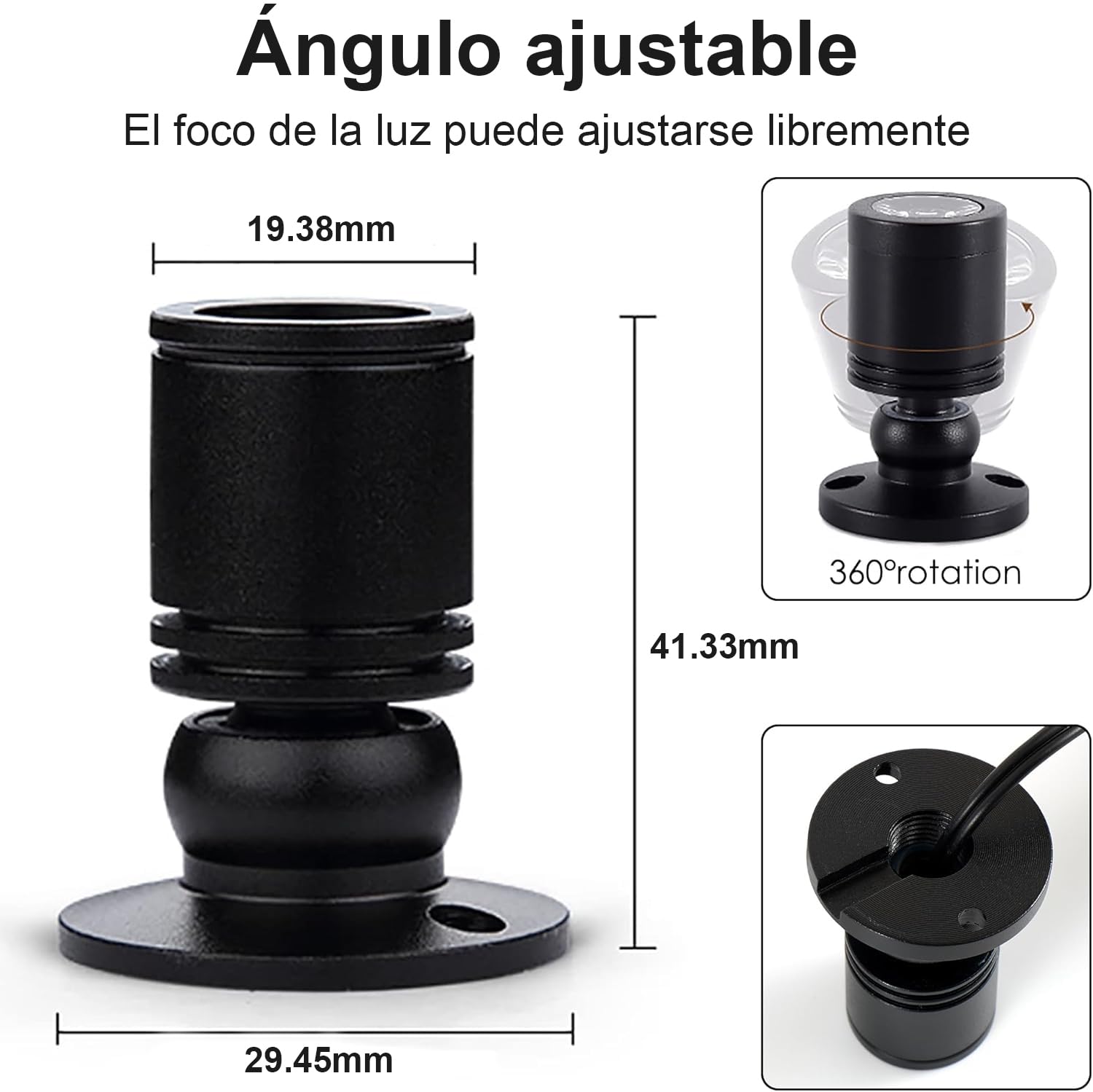 Mini focos led USB para Escaparate Foco Led 3000K Blanca Cálida Mini Focos de Superficie Rotativo 360° para El Hogar,Decoración de Joyas, Pintura,Vitrinas (8 Piezas - blanco cálido)